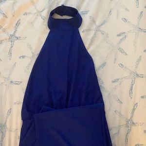 Lulus royal blue high neck jumpsuit